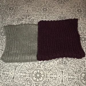 2 Chunky Knit Infinity Scarves